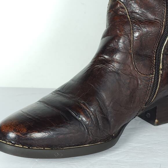 Born Women's Gibb US9M Distress Brown Leather Wide Calf Riding Equestrian Boots - Picture 15 of 16